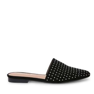 NWT STEVE MADDEN/MADDEN GIRL | Tania Black Fabric Studded Mule NEW IN BOX